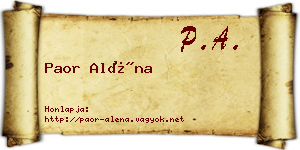 Paor Aléna névjegykártya
